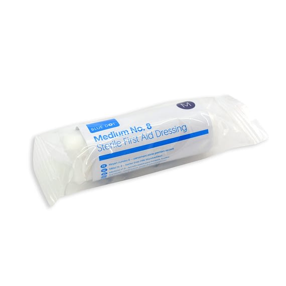 Sterile Low Adherent Pad Fast Edged Conforming Dressing Available in a Number of Sizes Standard dressings most familiar to first aiders in the workplace for many years as part of earlier HSE kits