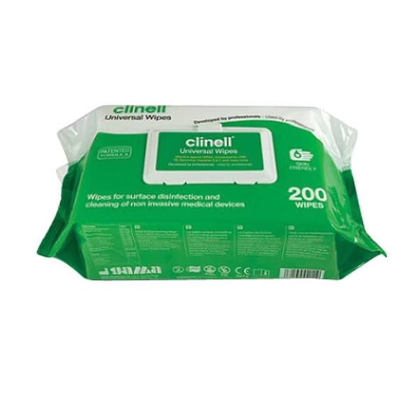Case of 6 Clinell Universal Wipes (Pack of 200) kills 99.99% of germs