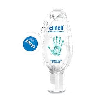 Clinell 50ml Hand Sanitising Gel with Clip 50ml Fast-acting, easy-dry gel instantly sanitises hands without need for soap and water. Skin-friendly, moisturising formula leaves hands clean with no stickiness.