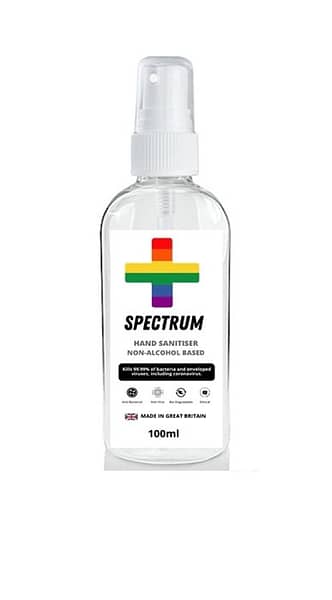 Spectrum's Alcohol Free Hand Sanitiser 100ml, it is ethically sourced and offers both antibacterial and antiviral protection. Killing 99.99% of bacterial and enveloped viruses, such as coronavirus. Its biodegradable and alcohol free, HCA Halal Certified