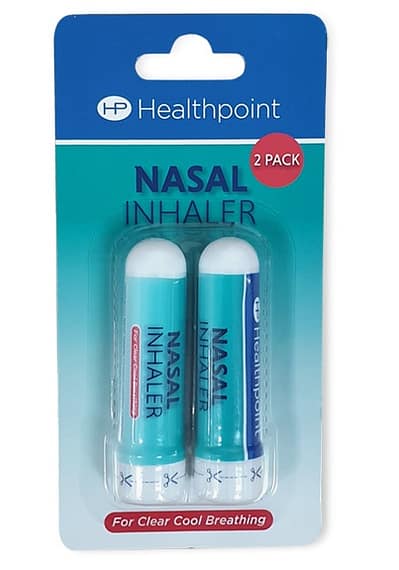 Healthpoint Nasal Inhaler Twin Pack Description Healthpoint Nasal Inhaler with menthol, camphor, wintergreen oil & eucalyptus oil to help with clear cool breathing.