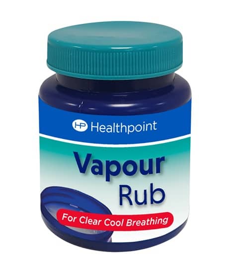 Healthpoint’s Vapour Rub is a cooling refreshing ointment with a pleasant aroma of camphor, menthol and eucalyptus providing a sensation of clear cool breathing.