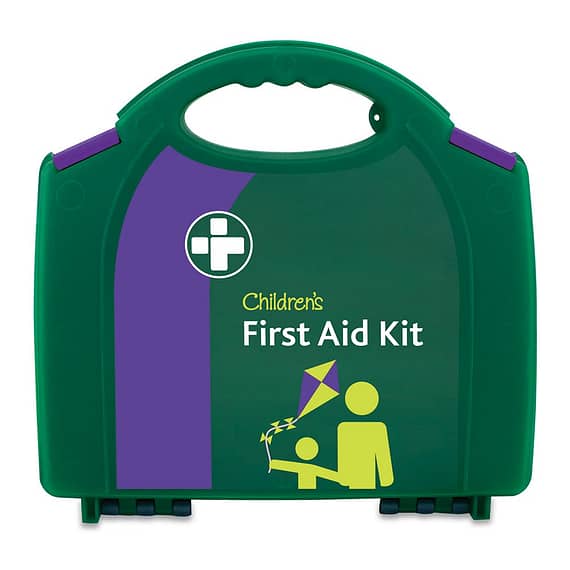 Childcare First Aid Kit Suitable for registered childminders. Complies with legal obligations. Smart, hygienic, modern carry case. Integral wall bracket included.
