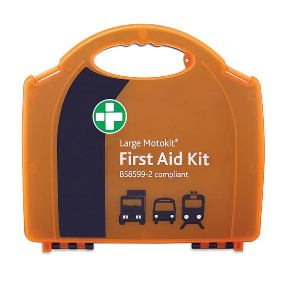MotoKit BS8599-2 Large Travel first aid kit for Passenger VehiclesLarge variety of different first aid products Handy plastic carry case Guidance manual included Ideal for up to 16 passengers in a vehicle Individual items available to refill kit